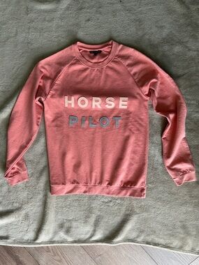 Horse Pilot Coral Sweatshirt with Logo